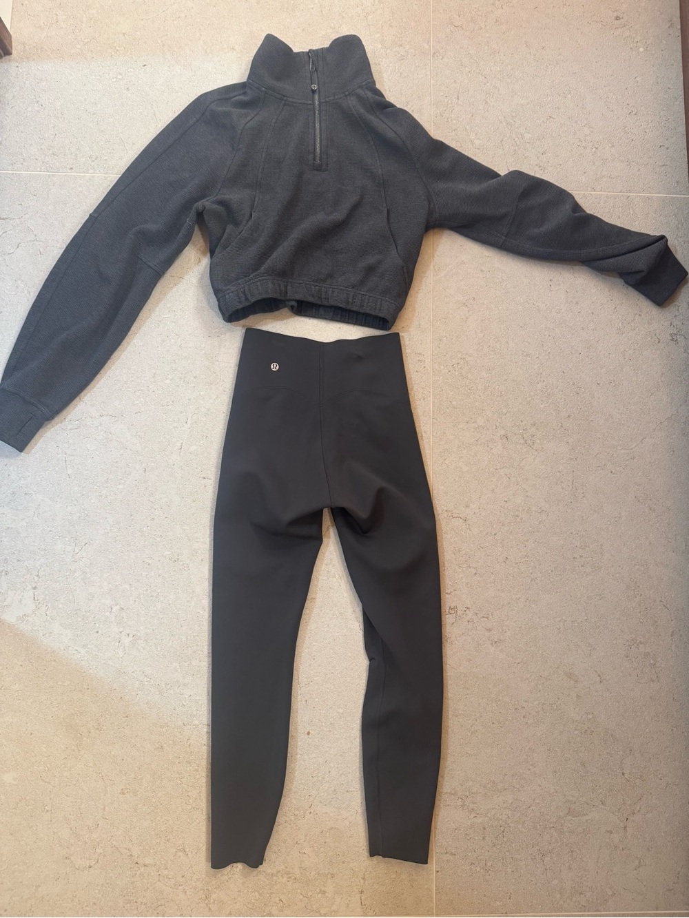 lululemon athletica Scuba Cropped Funnel-Neck Half Zip *Waffle, glow up legging
